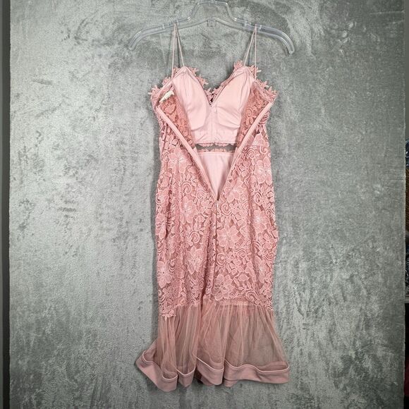 Olive Tree Dress Juniors Medium Pink Lace Tulle Mermaid Dress Fairy Balletcore - Picture 4 of 9